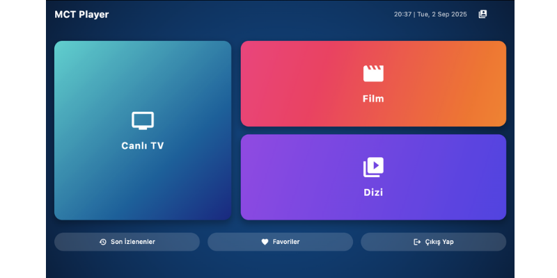 MCTPlayer Main Screen